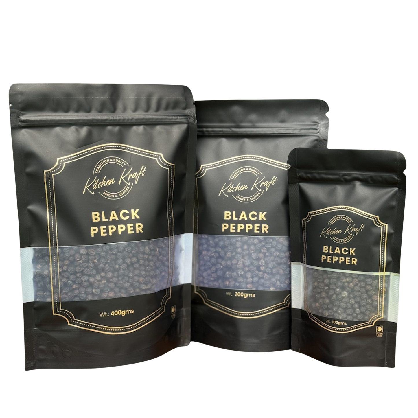 Kitchen Kraft Whole Black Pepper – Premium Handpicked Peppercorns from Wayanad, Kera