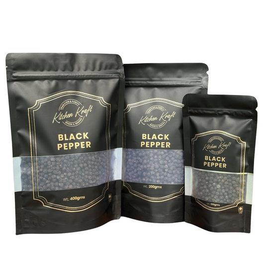 Kitchen Kraft Whole Black Pepper – Premium Handpicked Peppercorns from Wayanad, Kera